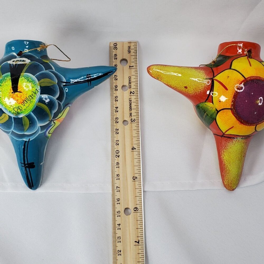 Talavera Piñata Christmas Ornaments: Mexican Folk Art Set of 5 Puerto Vallarta - Picture 12 of 12